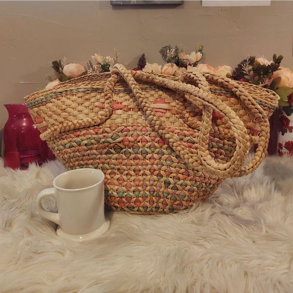 XL STRAW BEACH SUMMER BAG - Picture 3 of 4